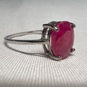 Natural Oval 4.07ct Ruby Solitaire Ring Size 9